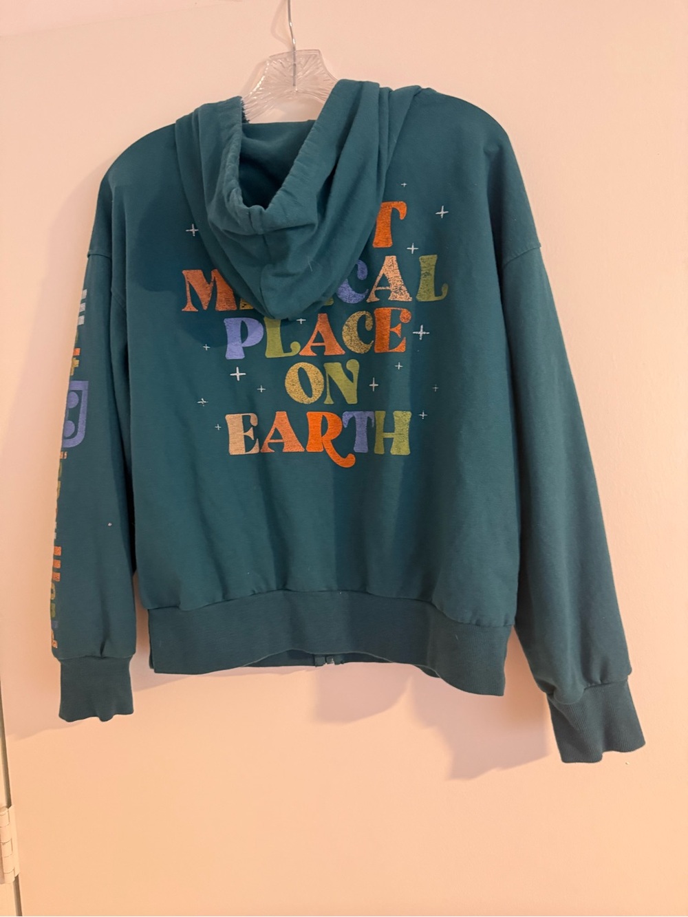 Disney Parks Most Magical Place on Earth Zip Up Hoodie Green Size M - Picture 5 of 6
